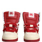 Dolce & Gabbana White Red Custom 2.Zero High Top Men Sneakers Shoes