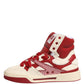 Dolce & Gabbana White Red Custom 2.Zero High Top Men Sneakers Shoes