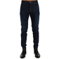 Frankie Morello Blue Cotton Slim Fit Jeans