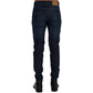 Frankie Morello Blue Cotton Slim Fit Jeans