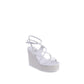 Calvin Klein White Leather Wedge Sandals