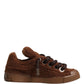 Dolce & Gabbana Brown Faux Shearling Low Top Sneakers Shoes