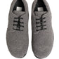 Dolce & Gabbana Gray Fleece Lace Up Men Derby Dress Shoes