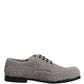 Dolce & Gabbana Gray Fleece Lace Up Men Derby Dress Shoes