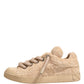 Dolce & Gabbana Shoes Beige Faux Shearling Low Top Sneakers