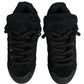 Dolce & Gabbana Black Faux Shearling Low Top Sneakers Shoes