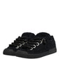 Dolce & Gabbana Black Faux Shearling Low Top Sneakers Shoes
