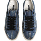Dolce & Gabbana Blue Distressed Denim Low Top Sneakers Shoes