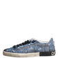 Dolce & Gabbana Blue Distressed Denim Low Top Sneakers Shoes