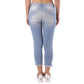 Met Blue Cotton Cropped Jeans