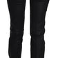 John Galliano Black Swan Floral Embroidered Mid Waist Skinny Denim Jeans