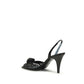 Valentino Garavani Black Calf Leather Bos Taurus Stiletto Heel Sandals