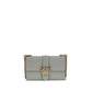 PINKO Gray Calf Leather Bos Taurus Shoulder Bag