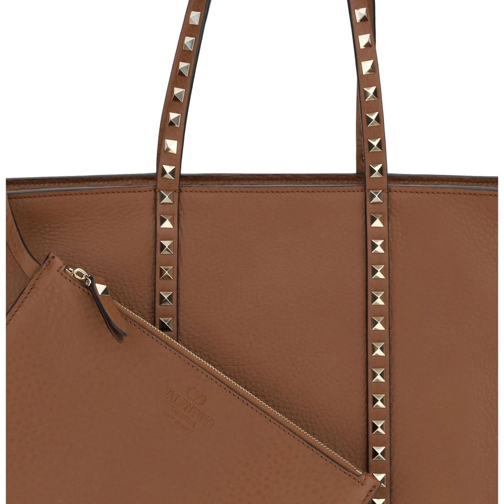 Valentino Garavani Brown Calfskin Tote Bag