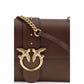 PINKO Brown Calf Leather Bos Taurus Shoulder Bag