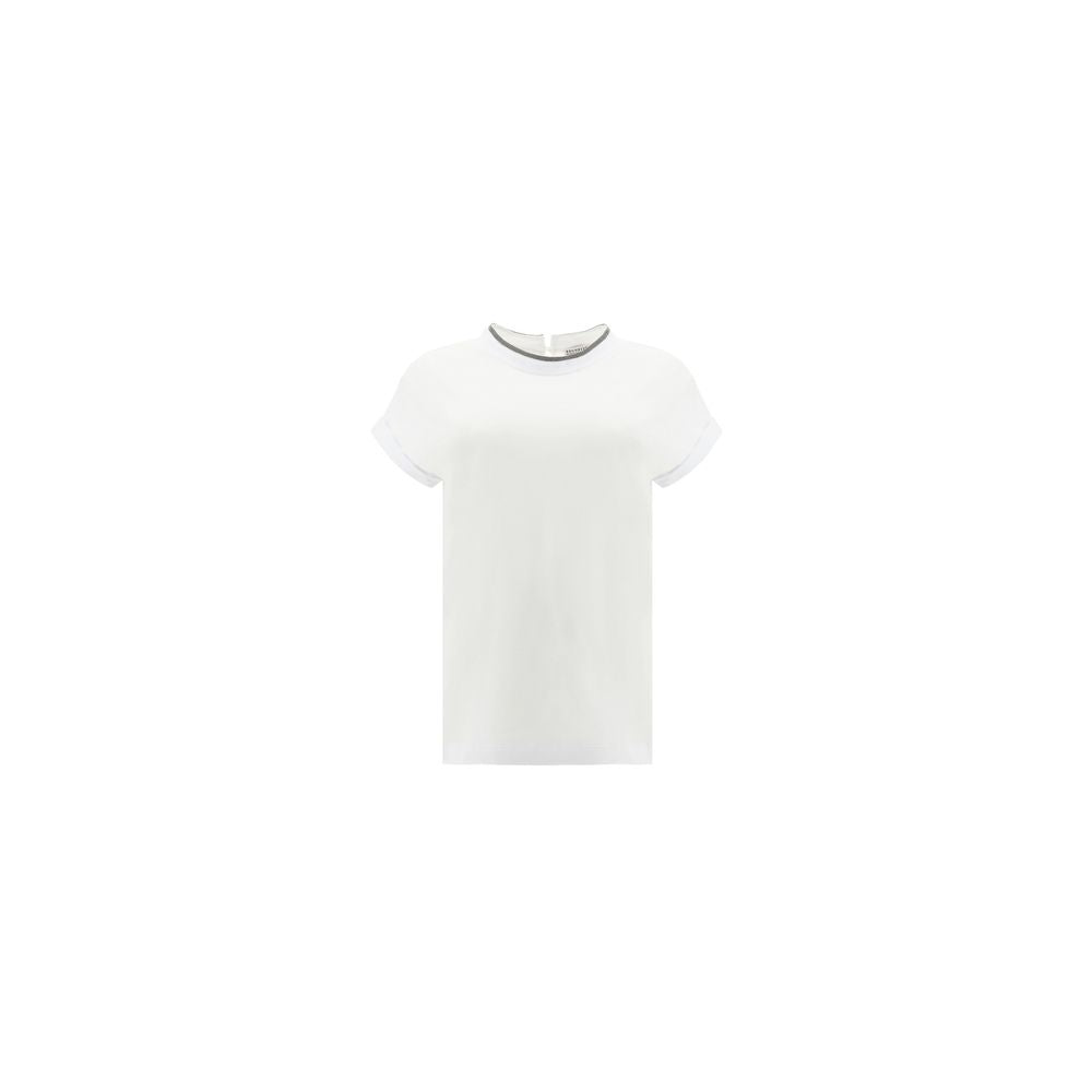 Brunello Cucinelli White Elastane T-Shirt