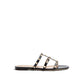 Valentino Garavani Black Calfskin Flat Sandals
