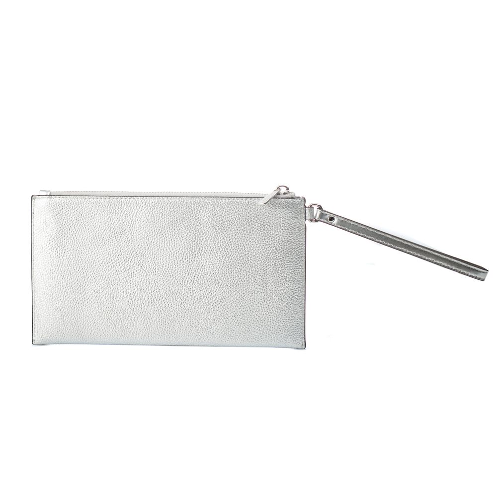 Michael Kors Gray Leather Clutch Bag