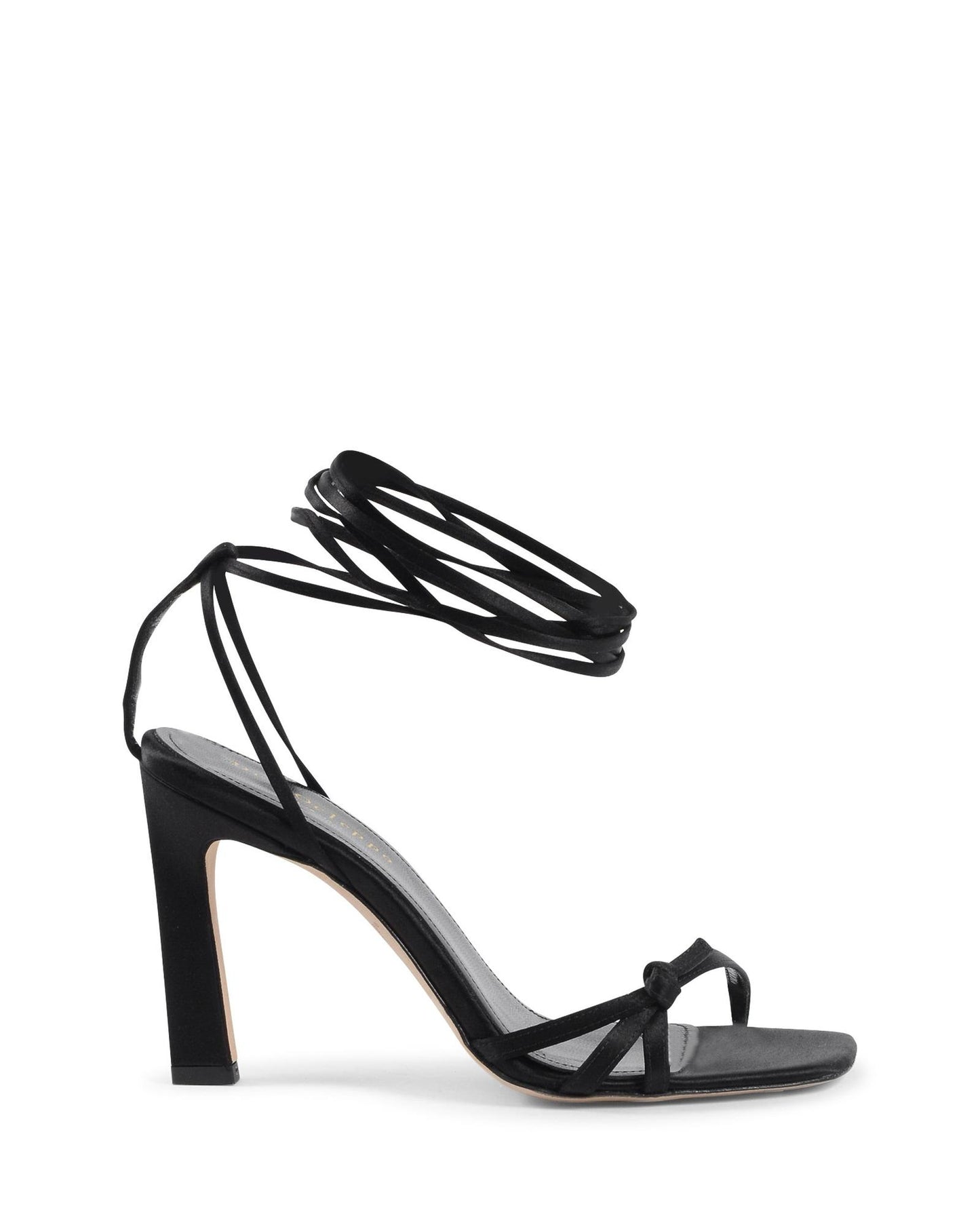 Dee Ocleppo Black Satin Strap-On Sandals