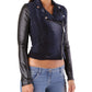 Met Blue Cotton Biker Jacket