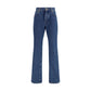 Balmain Blue Cotton Straight-Leg Jeans