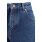 Balmain Blue Cotton Straight-Leg Jeans