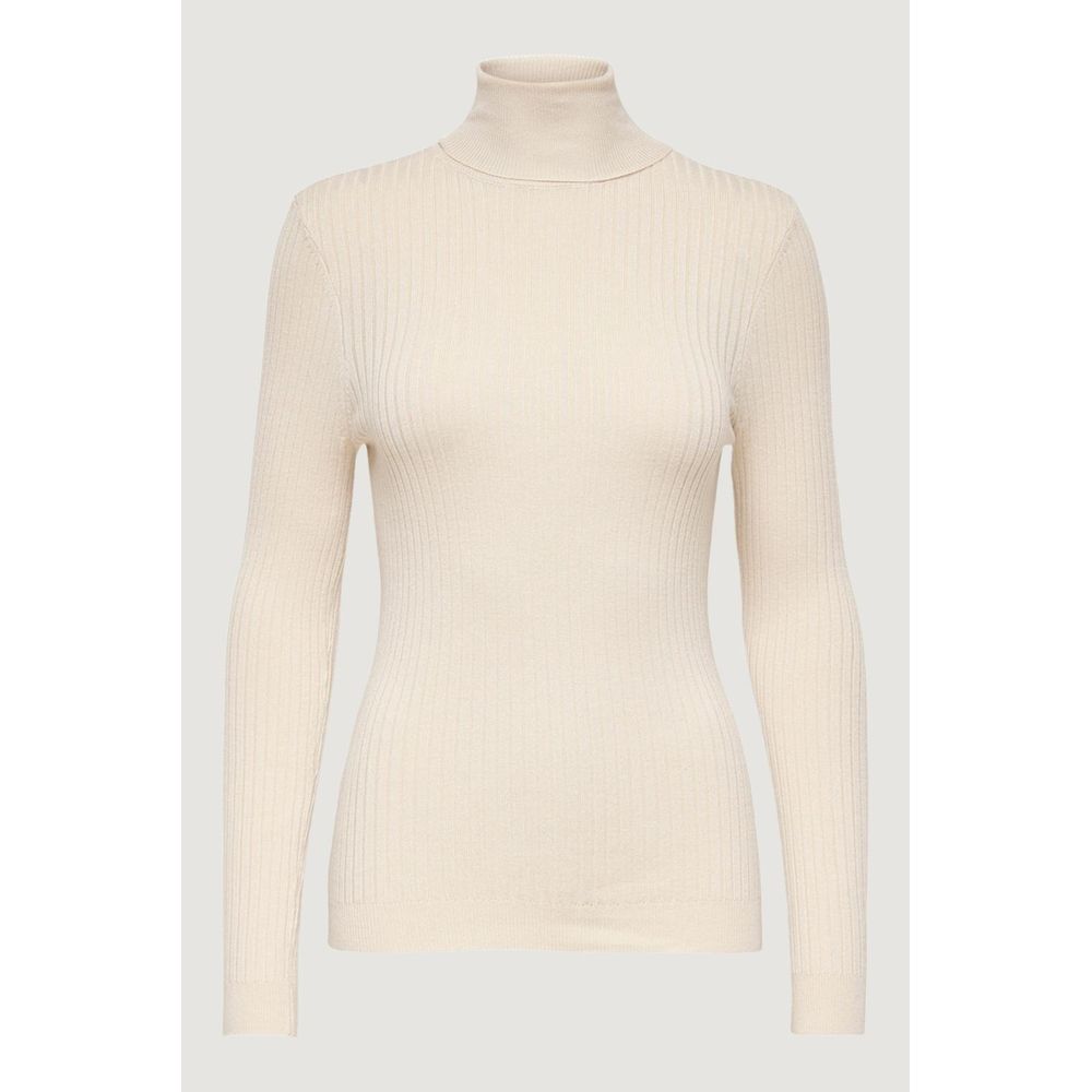 Only Beige Viscose Turtleneck