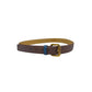 Borbonese Brown Leather Women Belt with Gold Buckle