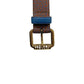 Borbonese Brown Leather Women Belt with Gold Buckle