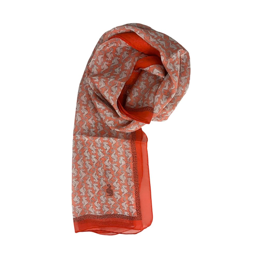 Borbonese Red Silk Women Scarf