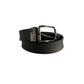 Borbonese Black Polyvinyl Men's Belt with Leather Trimming