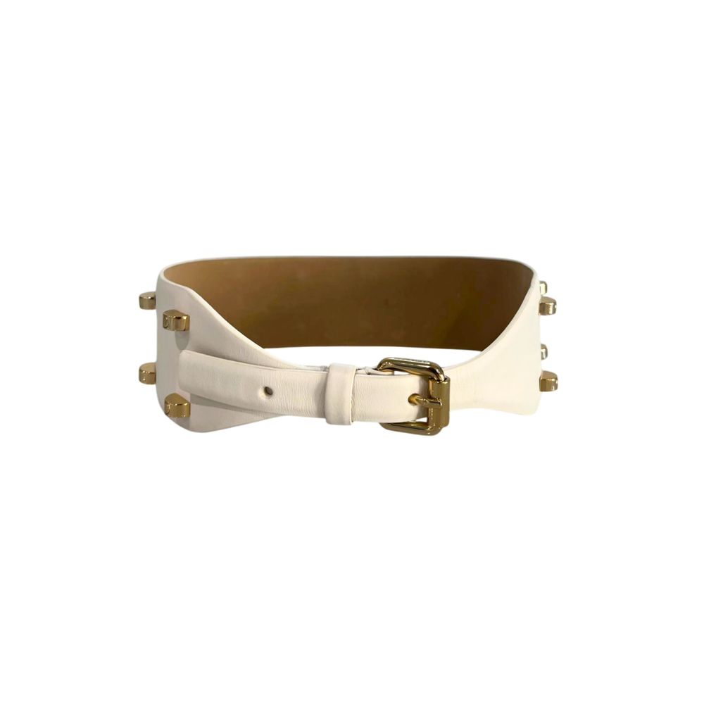 Borbonese White Genuine Leather Women Belt
