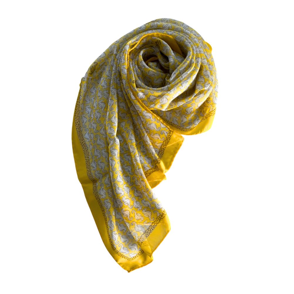 Borbonese Yellow Silk Women Scarf