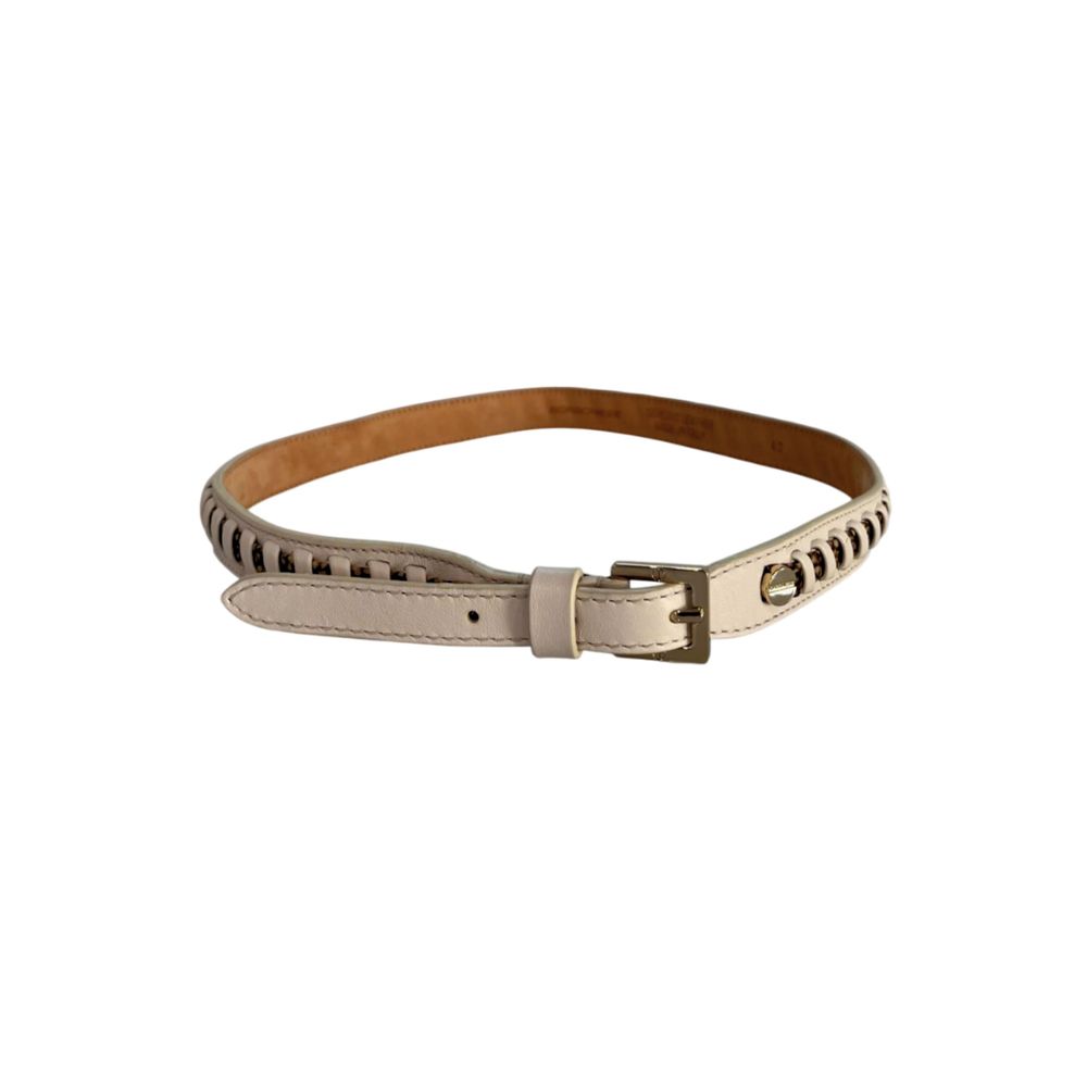 Borbonese White Leather Women's Belt