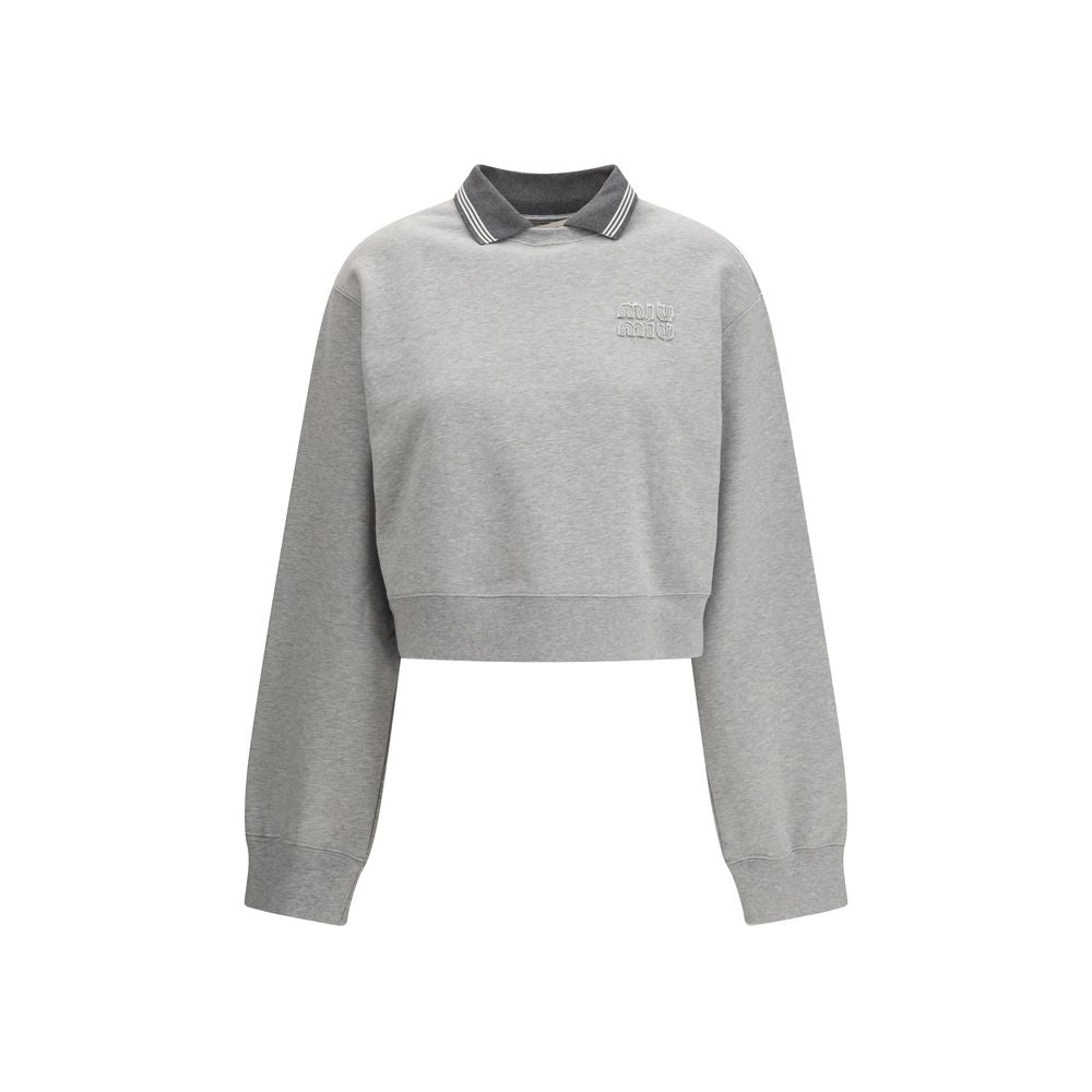 Miu Miu Gray Cotton Sweatshirt