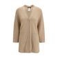 Fabiana Filippi Beige Fleece Wool Cardigan