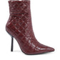 19V69 Italia Bordeaux Fabric Ankle Boots