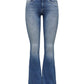 Only Blue Cotton Flared Jeans