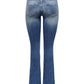 Only Blue Cotton Flared Jeans