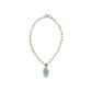 La Double J Light Blue Brass Necklace