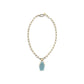 La Double J Light Blue Brass Necklace