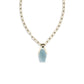 La Double J Light Blue Brass Necklace