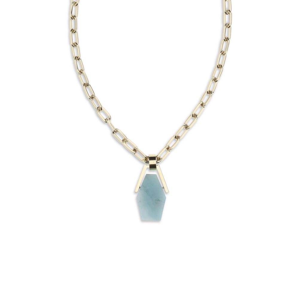La Double J Light Blue Brass Necklace