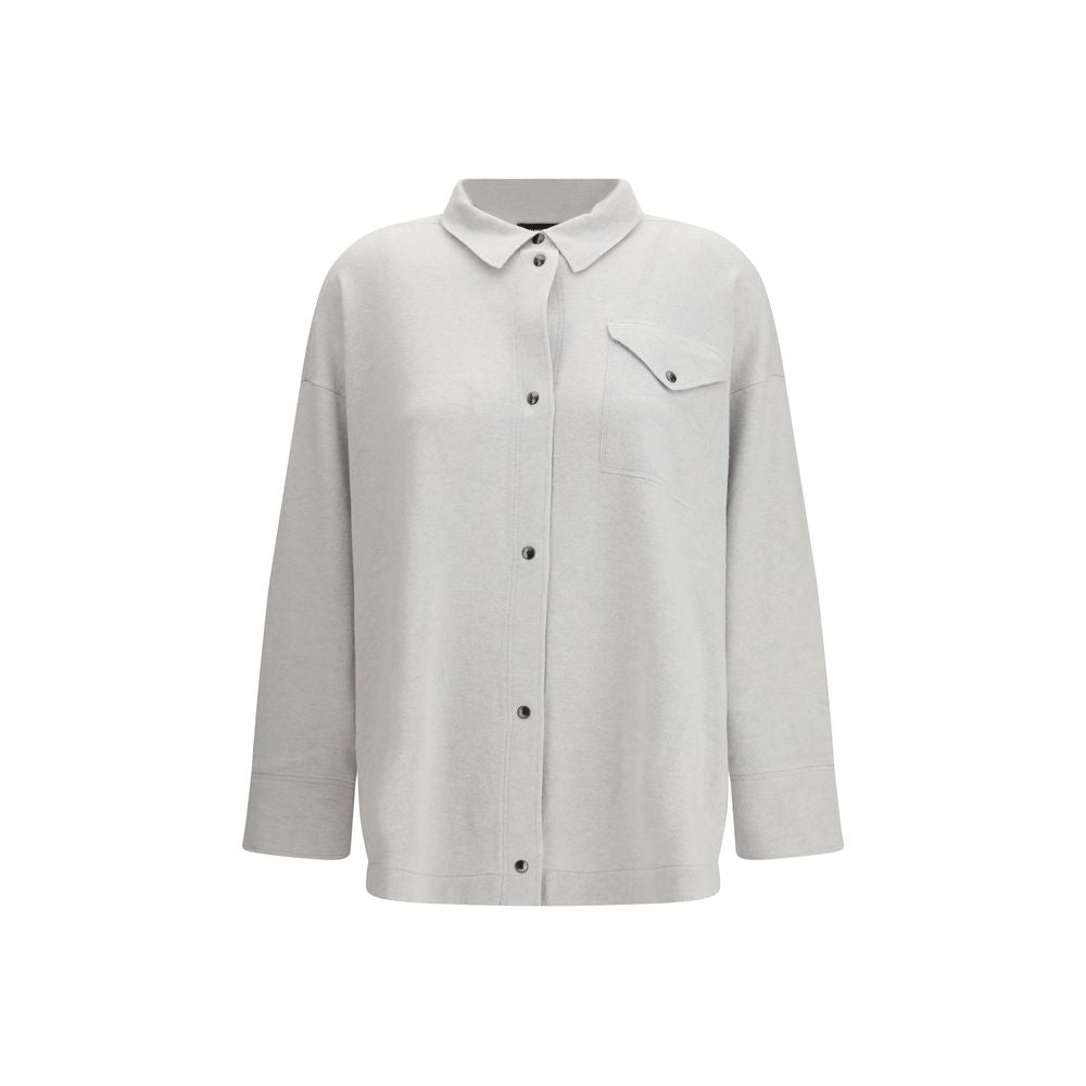 Fabiana Filippi Gray Fleece Wool Shirt