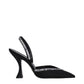 Stuart Weitzman Black Satin Stiletto Heel Sandals