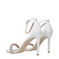 Stuart Weitzman White Leather Stiletto Heel Sandals