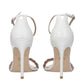 Stuart Weitzman White Leather Stiletto Heel Sandals