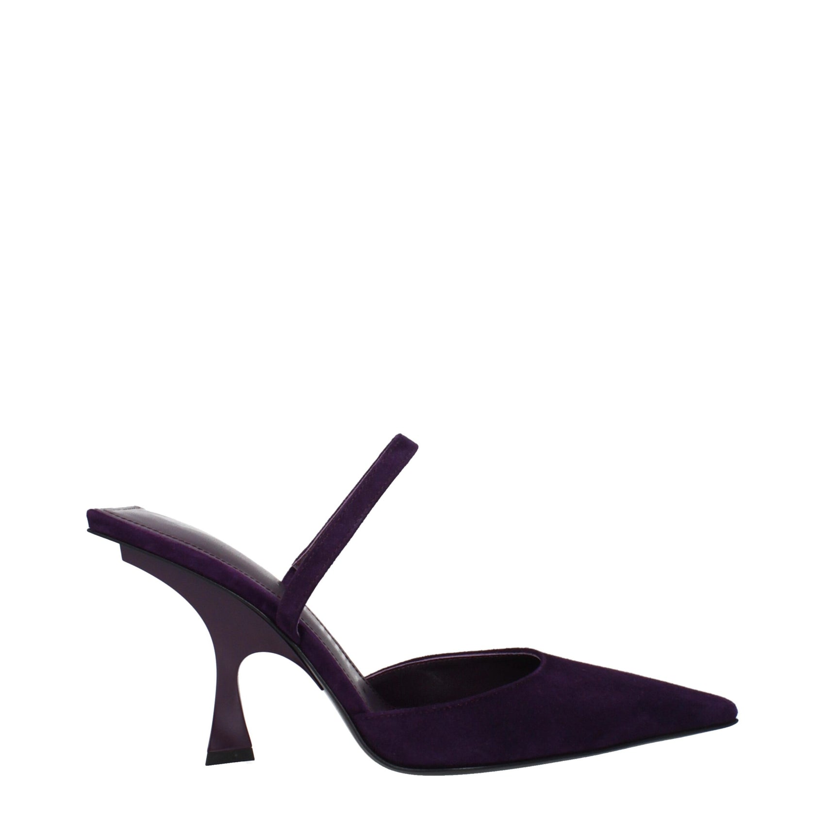 The Attico Purple Leather Stiletto Heel Sandals