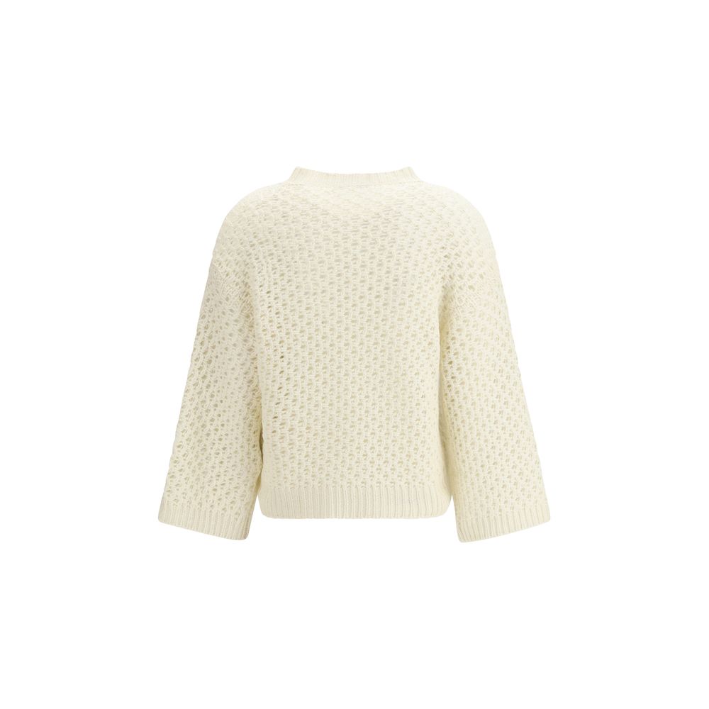Fabiana Filippi Cream Fleece Wool Sweatshirt