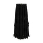 Self-Portrait Black Viscose Long Skirt
